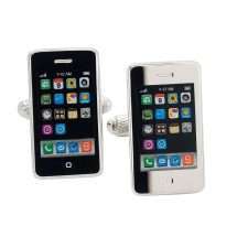 Silver Plated Iphone Design Cufflinks