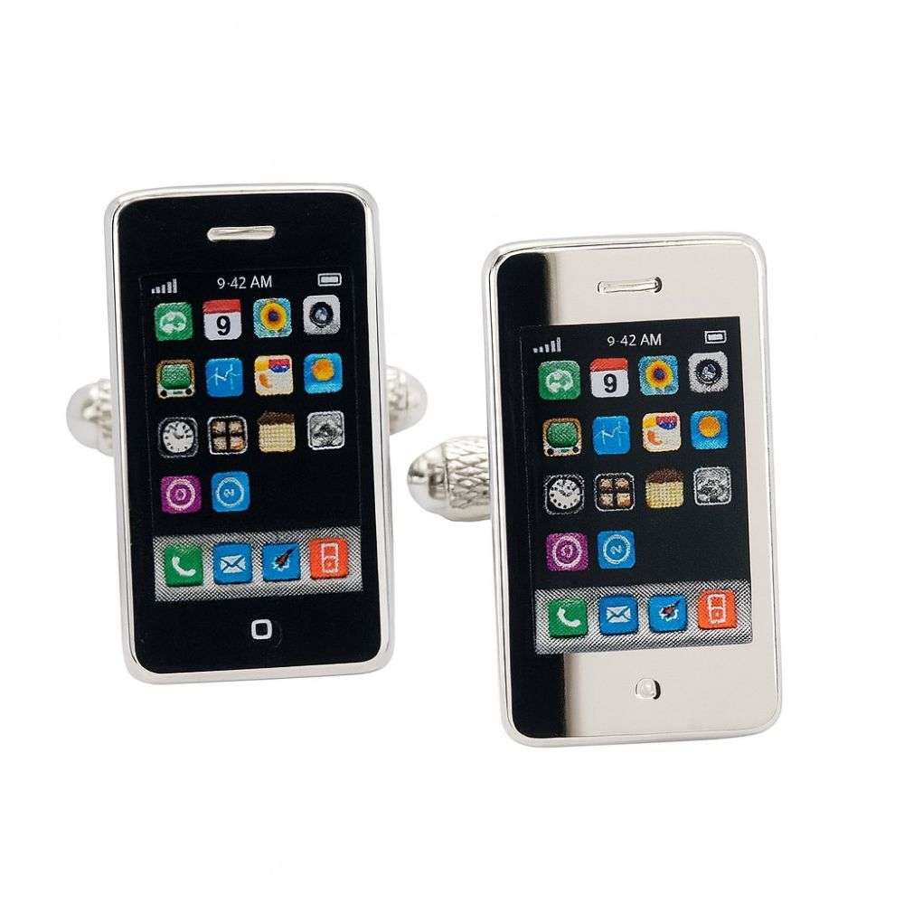 CK649-silver-plated-Iphone-style-cufflinks-front-image