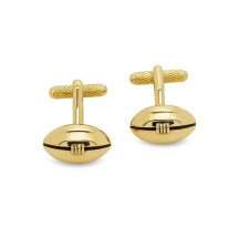Gold Plated Rugby Ball Design Cufflinks