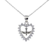 Sterling Silver Confirmation CZ Halo Pendant And Chain