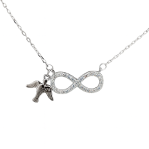 Sterling Silver Confirmation CZ Infinity Pendant And Chain