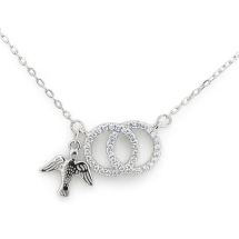Sterling Silver Confirmation CZ Circle Pendant And Chain