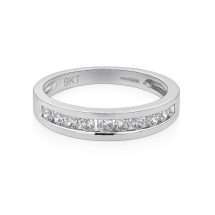 9ct White Gold CZ Set Channel Style Dress Ring