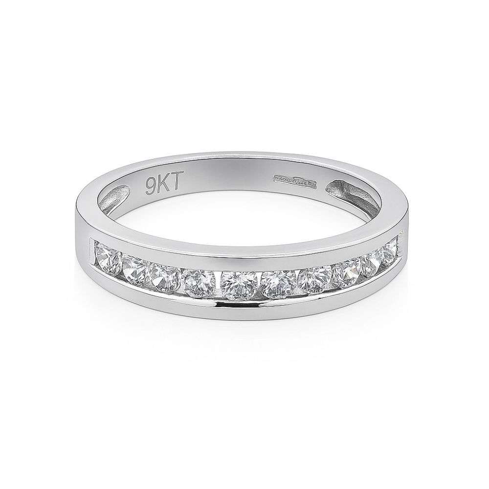 DIV126W-9ct-white-gold-channel-set-cz-eternity-style-ring-front-image