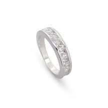 9ct White Gold CZ Channel Eternity Ring
