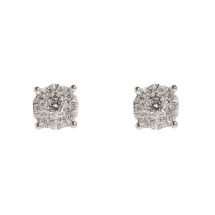 9ct White Gold 0.25cts Diamond Starburst Stud Earrings
