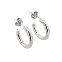 Sterling Silver Tube Hoop Earring