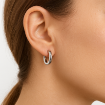 Sterling Silver Tube Hoop Earring