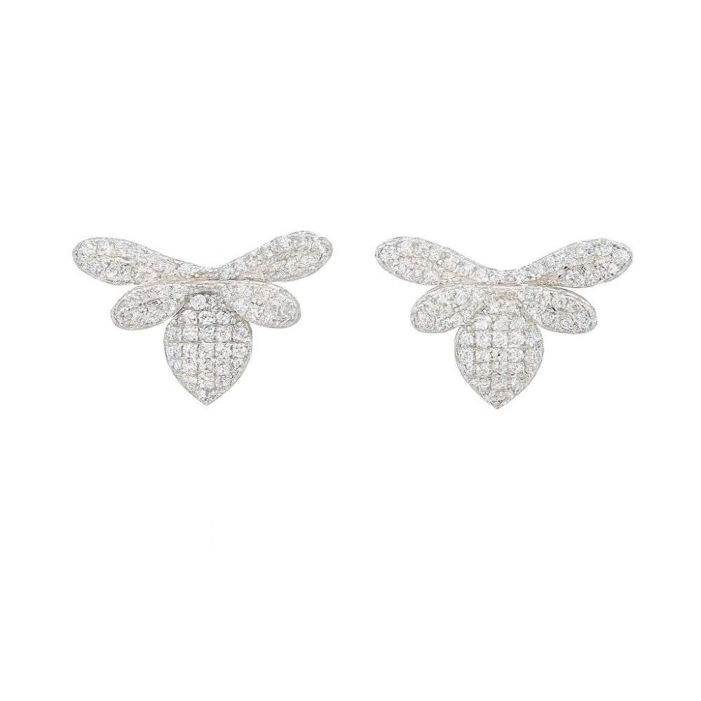 E1901183-sterling-silver-cz-set-pave-set-bumble-bee-stud-earrings-front-image