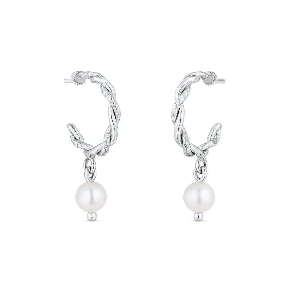 E2103167-sterling-silver-weave-hoop-pearl-drop-earring-front-right-image