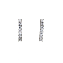 Sterling Silver Drop Tennis CZ Earrings