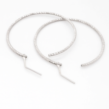 Sterling Silver 40mm Diamond Cut Hoop Earring