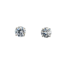 Sterling Silver 6mm Round Brilliant CZ Stud Earrings