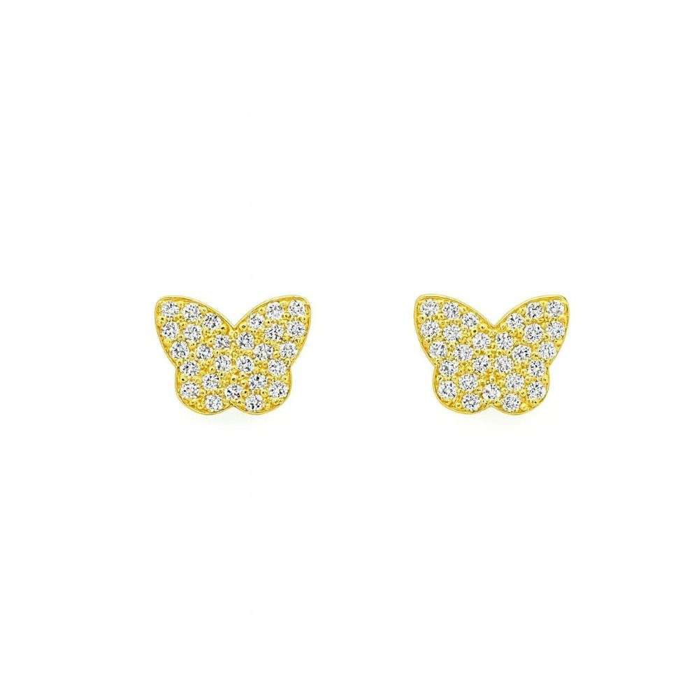 EA008043-sterling-silver-gold-cz-set-butterfly-stud-earrings-front-image