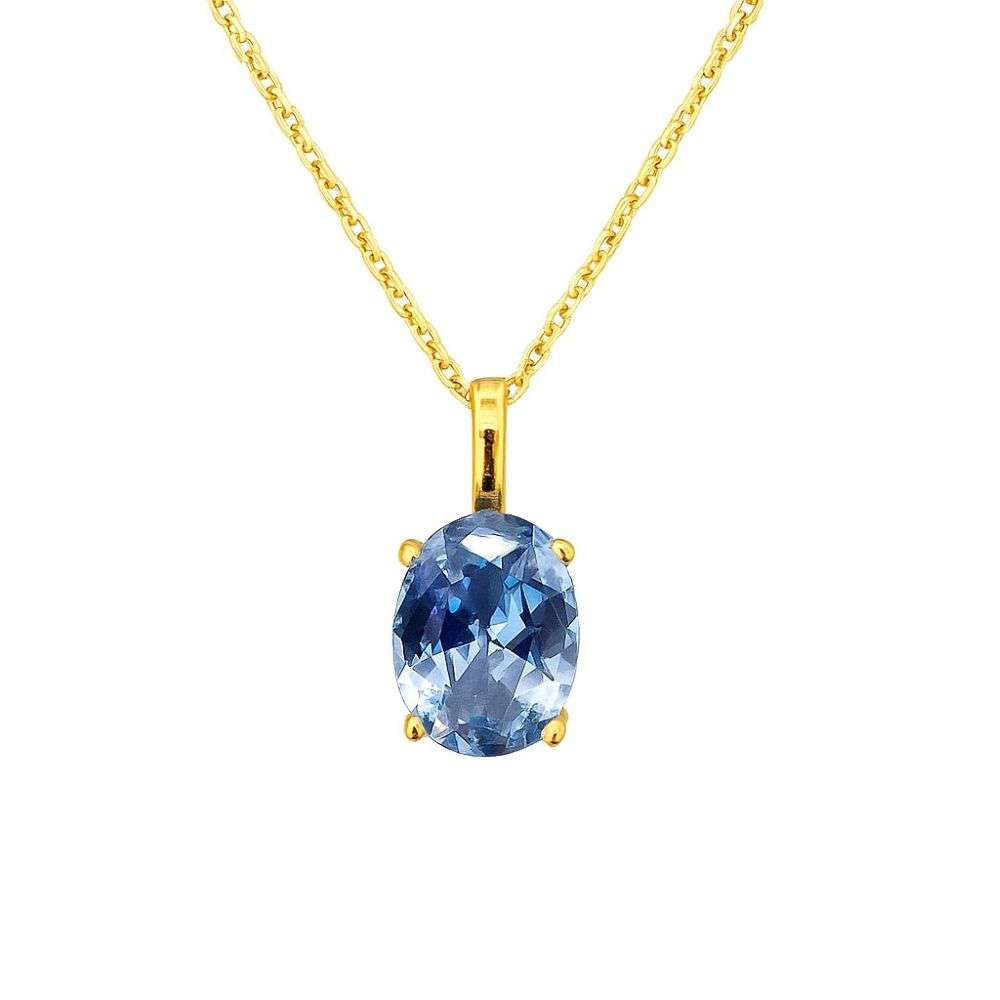 EP296A1-9ct-Yellow-Gold-Aqua-CZ-March-Pendant-And-Chain-front-image