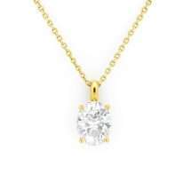 9ct Yellow Gold White CZ April Pendant And Chain