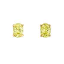 9ct Yellow Gold Peridot CZ August Stud Earrings