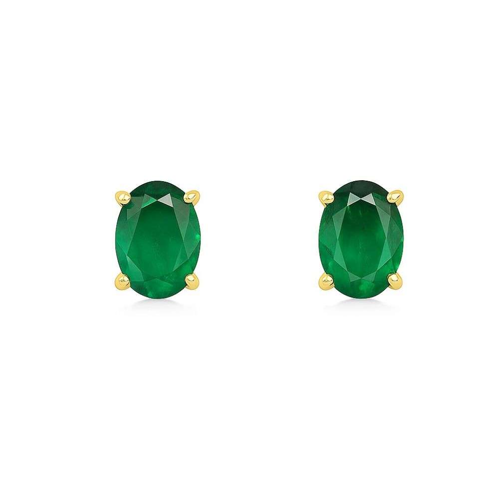 ES409-MAY-9ct-Yellow-Gold-Emerald-CZ-May-Stud-Earrings-front-image