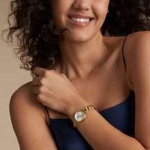 Fossil Womens Carlie Gold Bracelet Watch ES5329
