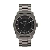 Fossil Mens Machine Dark Steel Black Dial Watch FS4774