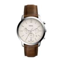 Fossil Mens Neutra Steel Case Leather Strap Watch FS5380