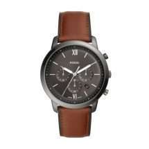Fossil Mens Neutra Black Case Leather Strap Watch FS5512