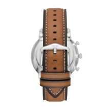Fossil Mens Neutra Steel Green Dial Leather Watch FS5963