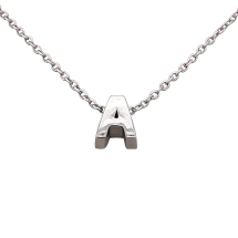 Sterling Silver Floating "A" Initial Pendant And Chain