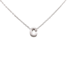 Sterling Silver Floating "C" Initial Pendant And Chain