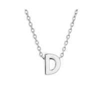 Sterling Silver Floating "D" Initial Pendant And Chain