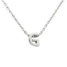 Sterling Silver Floating "G" Initial Pendant And Chain