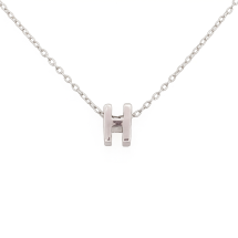 Sterling Silver Floating "H" Initial Pendant And Chain