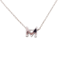 Sterling Silver Floating "M" Initial Pendant And Chain