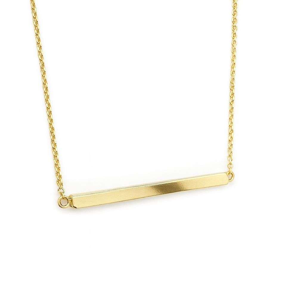GL1086-sterling-silver-gold-plated-horizontal-bar-pendant-and-chain-front-image GL1086-sterling-silver-gold-plated-horizontal-bar-pendant-and-chain-front-image
