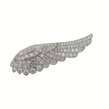 Sterling Silver CZ Angel Wing Brooch