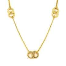 Sterling Silver Gold Double Circle Link Chain