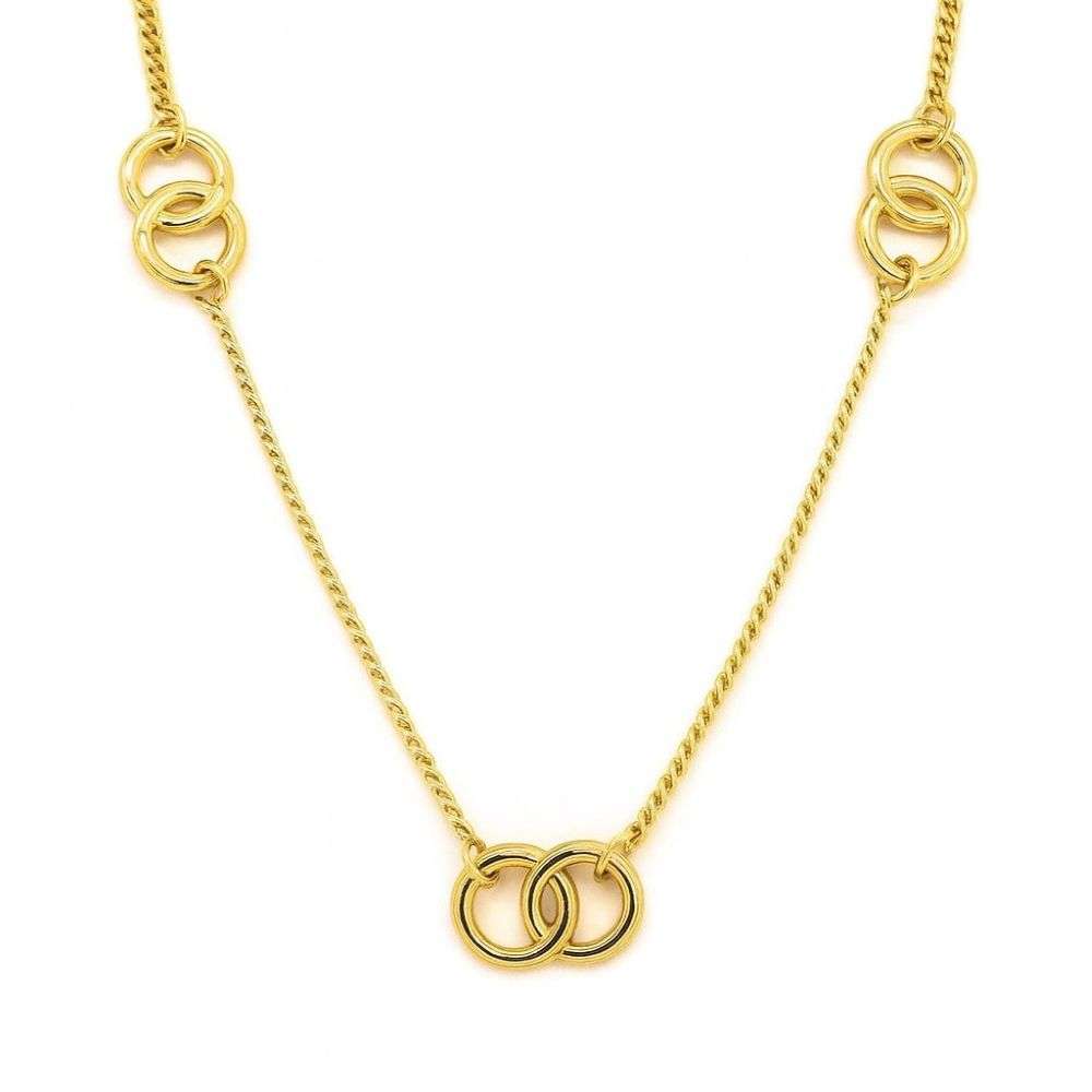 GL1682-sterling-silver-gold-double-circle-curb-link-necklace-image GL1682-sterling-silver-gold-double-circle-curb-link-necklace-image