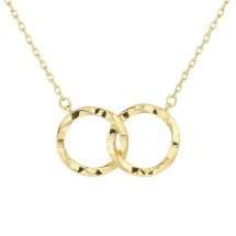 9ct Yellow Gold Interlocking Faceted Circles Necklet