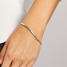 Sterling Silver 3mm Wide Twist Polished Bangle