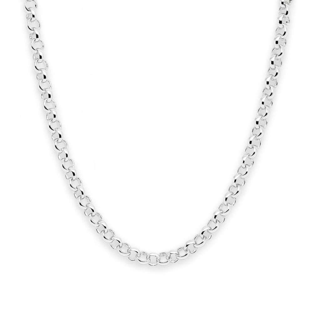 H2354-50 Sterling silver 50cm long 4.7mm wide belcher link chain front image H2354-50 Sterling silver 50cm long 4.7mm wide belcher link chain front image