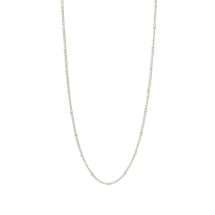 Sterling Silver Long 65cm Bead And Curb Link Chain