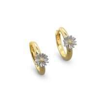 Sterling Silver Gold Plated Daisy Huggie Earrings