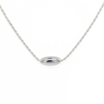 Sterling Silver Spiga Polished Coffee Bean Necklace