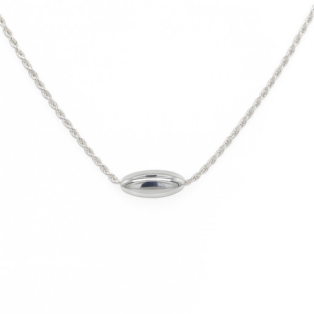 H5998-S-sterling-silver-spiga-link-polished-coffee-bean-pendant-necklet-front-main-image H5998-S-sterling-silver-spiga-link-polished-coffee-bean-pendant-necklet-front-main-image