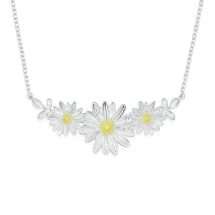 Sterling Silver Daisy Graduated Necklace