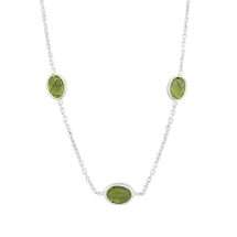 Sterling Silver Peridot Colour CZ Chain