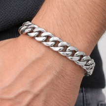 Sterling Silver 13mm Heavy Curb Link 22cm Bracelet