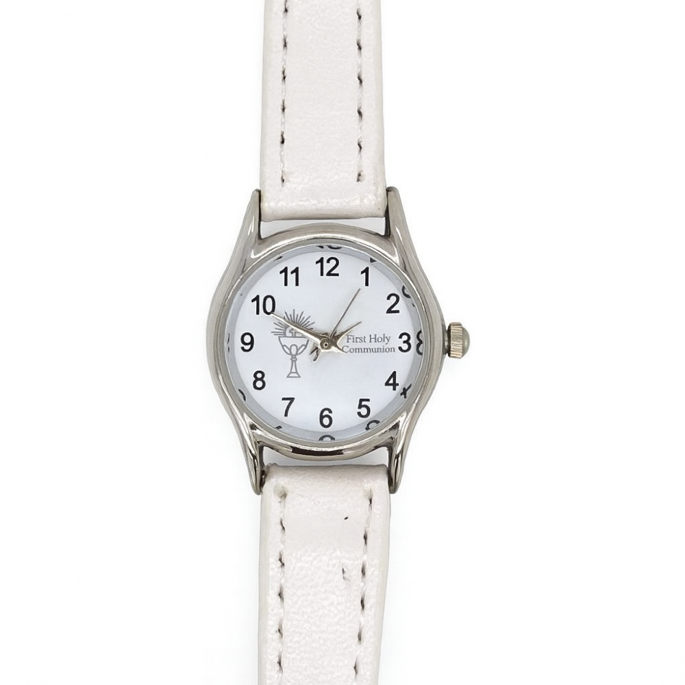 HCW01-Girls-Holy-Communion-White-Leather-Watch-dial-image