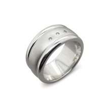 Sterling Silver Mens Diamond Set Ring
