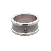 Sterling Silver Diamond Set Oxidised Black Ring